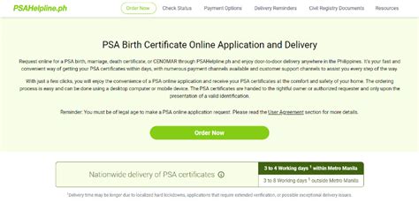 psa online delivery